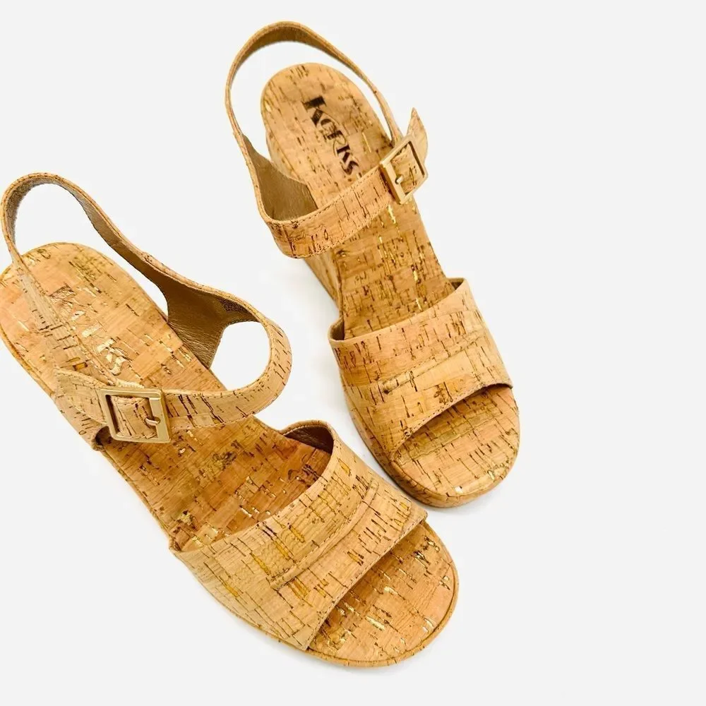 Korsk-easy Women's Tan Wedge Sandals